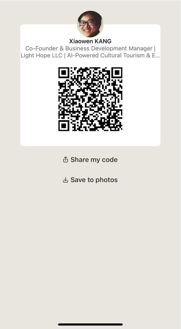 Dr. Xiaowen Kang LinkedIn QR Code
